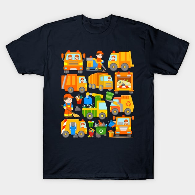 Garbage Collection Trucks for Kids T-Shirt by samshirts